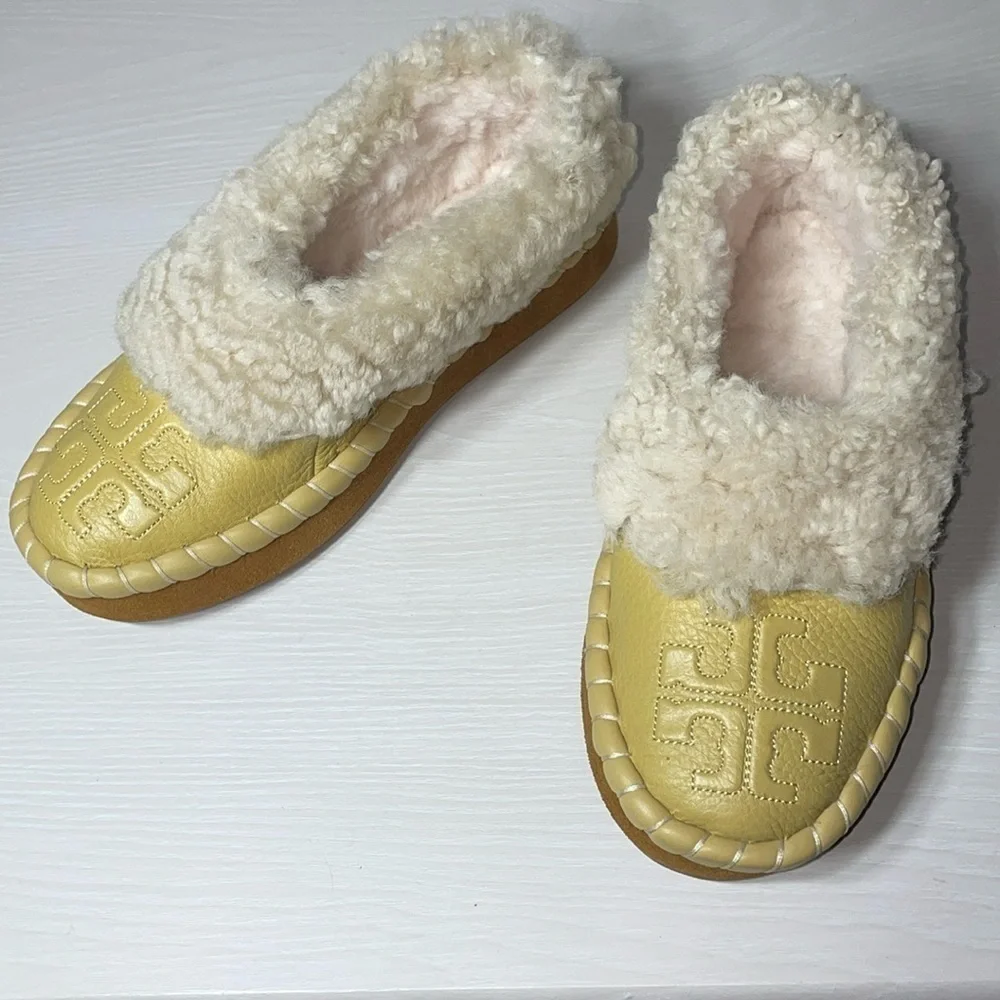 NWOT Tory Burch Leather Shearling Slipper Cornbread Ankle Boot Boho w/ Dustbag